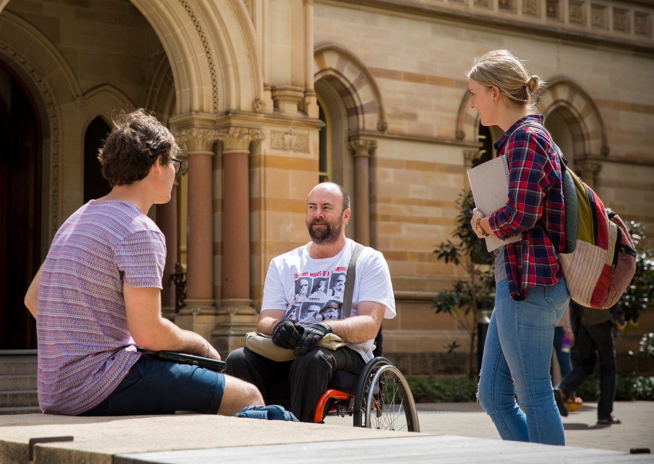 North Terrace campusStudent with disability, wheelchair